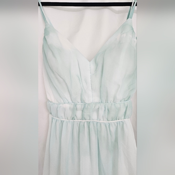 Womens Venus long Padded Bust Zipper maxi ombre dress peach pink teal size 6 - Picture 4 of 6